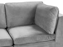 Sohvat<Beliani 3-Istuttava Sohva Sametti Harmaa Evja
