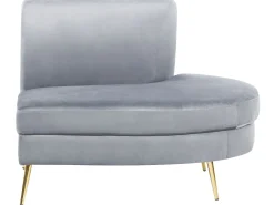 Sale Beliani 4-Istuttava Sohva Sametti Kaareva Vaaleanharmaa Moss