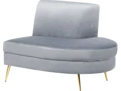 Sale Beliani 4-Istuttava Sohva Sametti Kaareva Vaaleanharmaa Moss