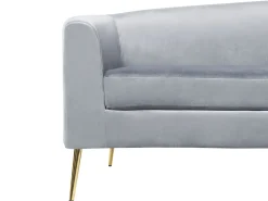 Sale Beliani 4-Istuttava Sohva Sametti Kaareva Vaaleanharmaa Moss