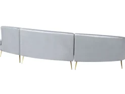 Sale Beliani 4-Istuttava Sohva Sametti Kaareva Vaaleanharmaa Moss