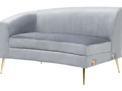 Sale Beliani 4-Istuttava Sohva Sametti Kaareva Vaaleanharmaa Moss