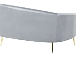 Sale Beliani 4-Istuttava Sohva Sametti Kaareva Vaaleanharmaa Moss