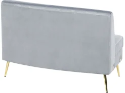 Sale Beliani 4-Istuttava Sohva Sametti Kaareva Vaaleanharmaa Moss