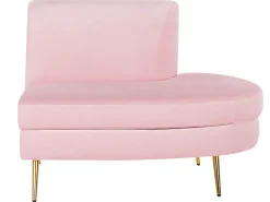 Sohvat<Beliani 4-Istuttava Sohva Sametti Kaareva Vaaleanpunainen Moss