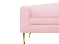 Sohvat<Beliani 4-Istuttava Sohva Sametti Kaareva Vaaleanpunainen Moss