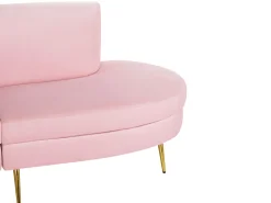 Sohvat<Beliani 4-Istuttava Sohva Sametti Kaareva Vaaleanpunainen Moss