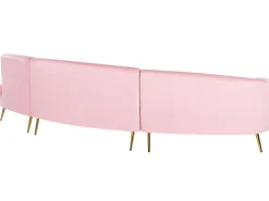 Sohvat<Beliani 4-Istuttava Sohva Sametti Kaareva Vaaleanpunainen Moss