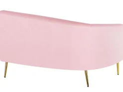 Sohvat<Beliani 4-Istuttava Sohva Sametti Kaareva Vaaleanpunainen Moss