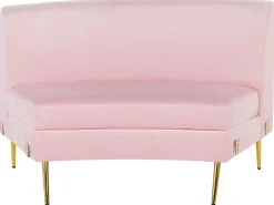 Sohvat<Beliani 4-Istuttava Sohva Sametti Kaareva Vaaleanpunainen Moss