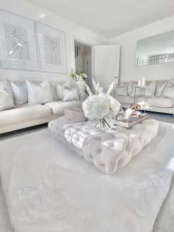 Shop Beliani 3-Istuttava Sohva Sametti Luonnonvalkoinen Eike