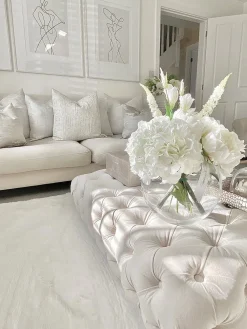 Shop Beliani 3-Istuttava Sohva Sametti Luonnonvalkoinen Eike