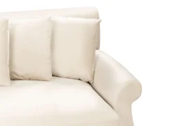 Shop Beliani 3-Istuttava Sohva Sametti Luonnonvalkoinen Eike