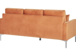 Cheap Beliani 3-Istuttava Sohva Sametti Oranssi Gavle
