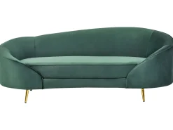 Sohvat<Beliani 3-Istuttava Sohva Sametti Smaragdinvihrea Savar