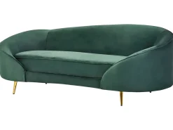 Sohvat<Beliani 3-Istuttava Sohva Sametti Smaragdinvihrea Savar