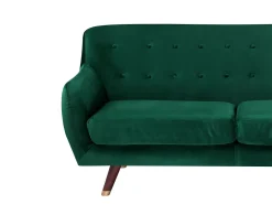 Sohvat<Beliani 3-Istuttava Sohva Sametti Smaragdinvihrea Bodo