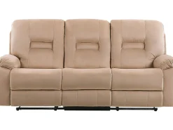 Sohvat<Beliani 3-Istuttava Sohva Sametti Sahkosaadettava Hiekanruskea Bergen