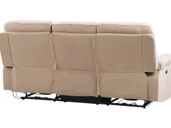 Sohvat<Beliani 3-Istuttava Sohva Sametti Sahkosaadettava Hiekanruskea Bergen