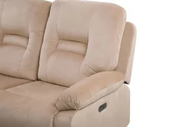 Sohvat<Beliani 3-Istuttava Sohva Sametti Sahkosaadettava Hiekanruskea Bergen