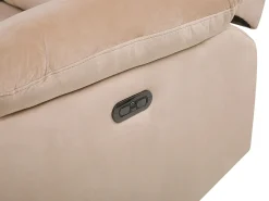 Sohvat<Beliani 3-Istuttava Sohva Sametti Sahkosaadettava Hiekanruskea Bergen