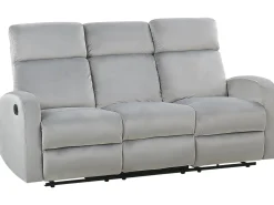 Sohvat<Beliani 3-Istuttava Sohva Sametti Saadettava Vaaleanharmaa Verdal