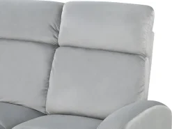 Sohvat<Beliani 3-Istuttava Sohva Sametti Saadettava Vaaleanharmaa Verdal