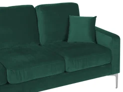 Sohvat<Beliani 3-Istuttava Sohva Sametti Smaragdinvihrea Gavle