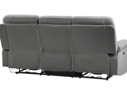 Sohvat<Beliani 3-Istuttava Sohva Sametti Sahkosaadettava Tummanharmaa Bergen