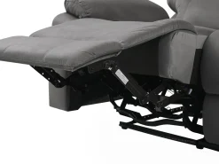 Sohvat<Beliani 3-Istuttava Sohva Sametti Sahkosaadettava Tummanharmaa Bergen