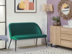 Online Beliani 2-Istuttava Sohva Sametti Tummanvihrea Osby