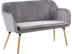 Sohvat<Beliani 2-Istuttava Sohva Sametti Vaaleanharmaa Taby