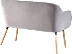 Sohvat<Beliani 2-Istuttava Sohva Sametti Vaaleanharmaa Taby