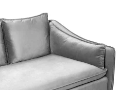 Fashion Beliani 4-Istuttava Sohva Sametti Vaaleanharmaa Aure