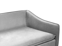 Fashion Beliani 4-Istuttava Sohva Sametti Vaaleanharmaa Aure