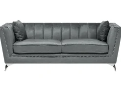 Best Sale Beliani 3-Istuttava Sohva Samettinen Harmaa Gaula