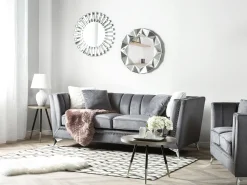 Best Sale Beliani 3-Istuttava Sohva Samettinen Harmaa Gaula