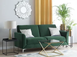 Sohvat<Beliani 3-Istuttava Sohva Samettinen Vihrea Fenes