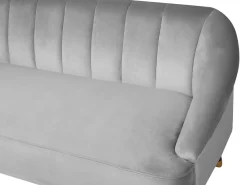 Online Beliani 3-Istuttava Sohva Samettinen Vaaleanharmaa Alsvag