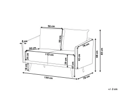 Discount Beliani 2-Istuttava Sohva Samettinen Laivastonsininen Maura