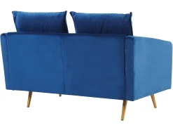 Discount Beliani 2-Istuttava Sohva Samettinen Laivastonsininen Maura
