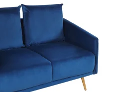 Discount Beliani 2-Istuttava Sohva Samettinen Laivastonsininen Maura