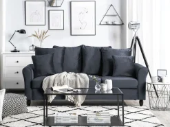 Sohvat<Beliani 3-Istuttava Sohva Samettinen Harmaa Bornholm