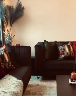 Sohvat<Beliani 3-Istuttava Sohva Samettinen Musta Arvika