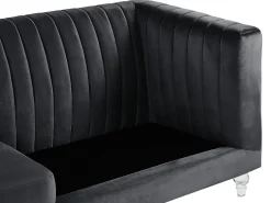 Sohvat<Beliani 3-Istuttava Sohva Samettinen Musta Arvika