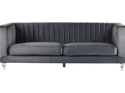 Sohvat<Beliani 3-Istuttava Sohva Samettinen Tummanharmaa Arvika