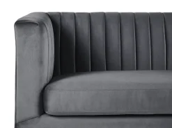 Sohvat<Beliani 3-Istuttava Sohva Samettinen Tummanharmaa Arvika