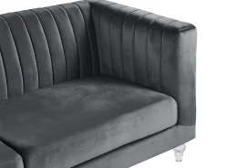 Sohvat<Beliani 3-Istuttava Sohva Samettinen Tummanharmaa Arvika