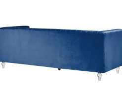 Best Beliani 3-Istuttava Sohva Samettinen Sininen Arvika