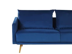 Discount Beliani 3-Istuttava Sohva Samettinen Laivastonsininen Maura